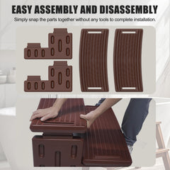 MARKETTY steps placed next to hot tub demonstrating safe, convenient access