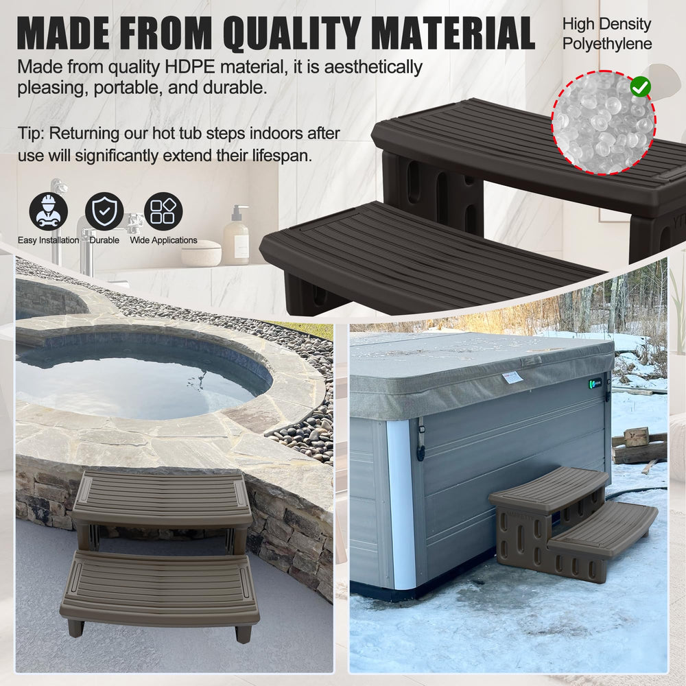 MARKETTY lifestyle scene at backyard spa showing safer, tidy access