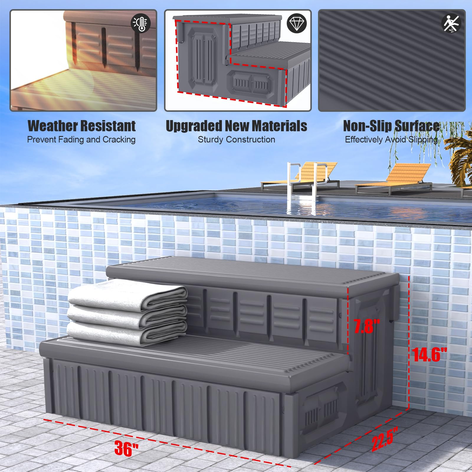 MARKETTY weatherproof surface texture resisting fading and outdoor wear