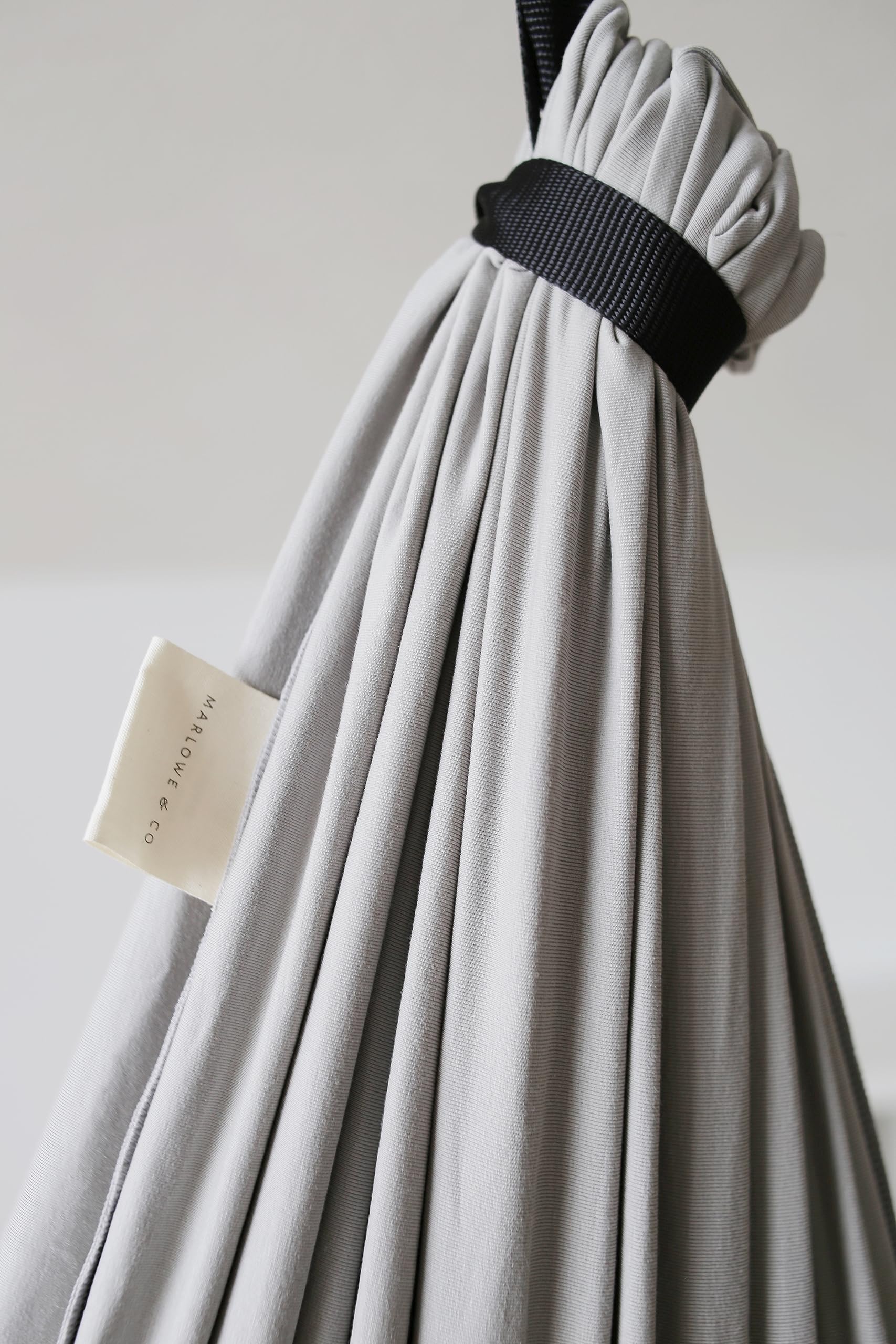 Marlowe & Co label and care tag close-up showing machine-washable fabric and care guidance