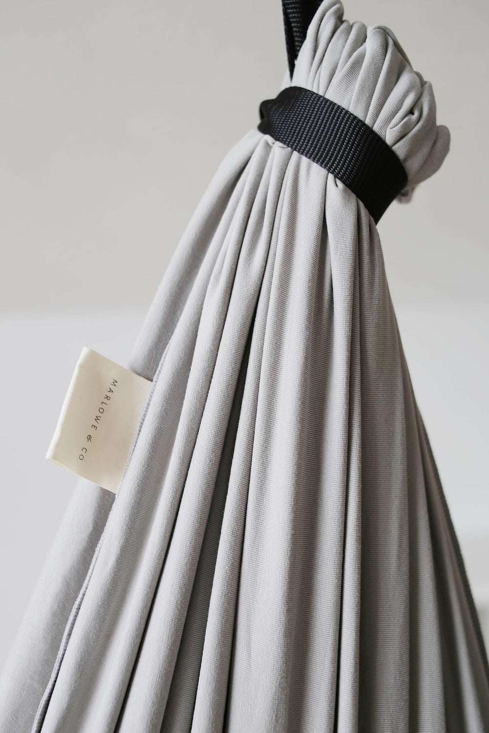 Marlowe & Co label and care tag close-up showing machine-washable fabric and care guidance