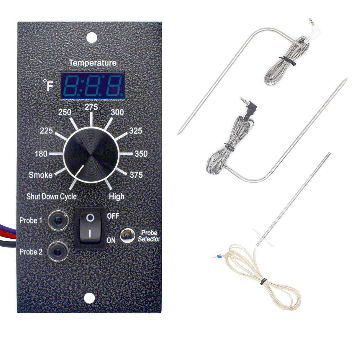 MARS CAMP controller front panel showing controls and LED display for precise grilling