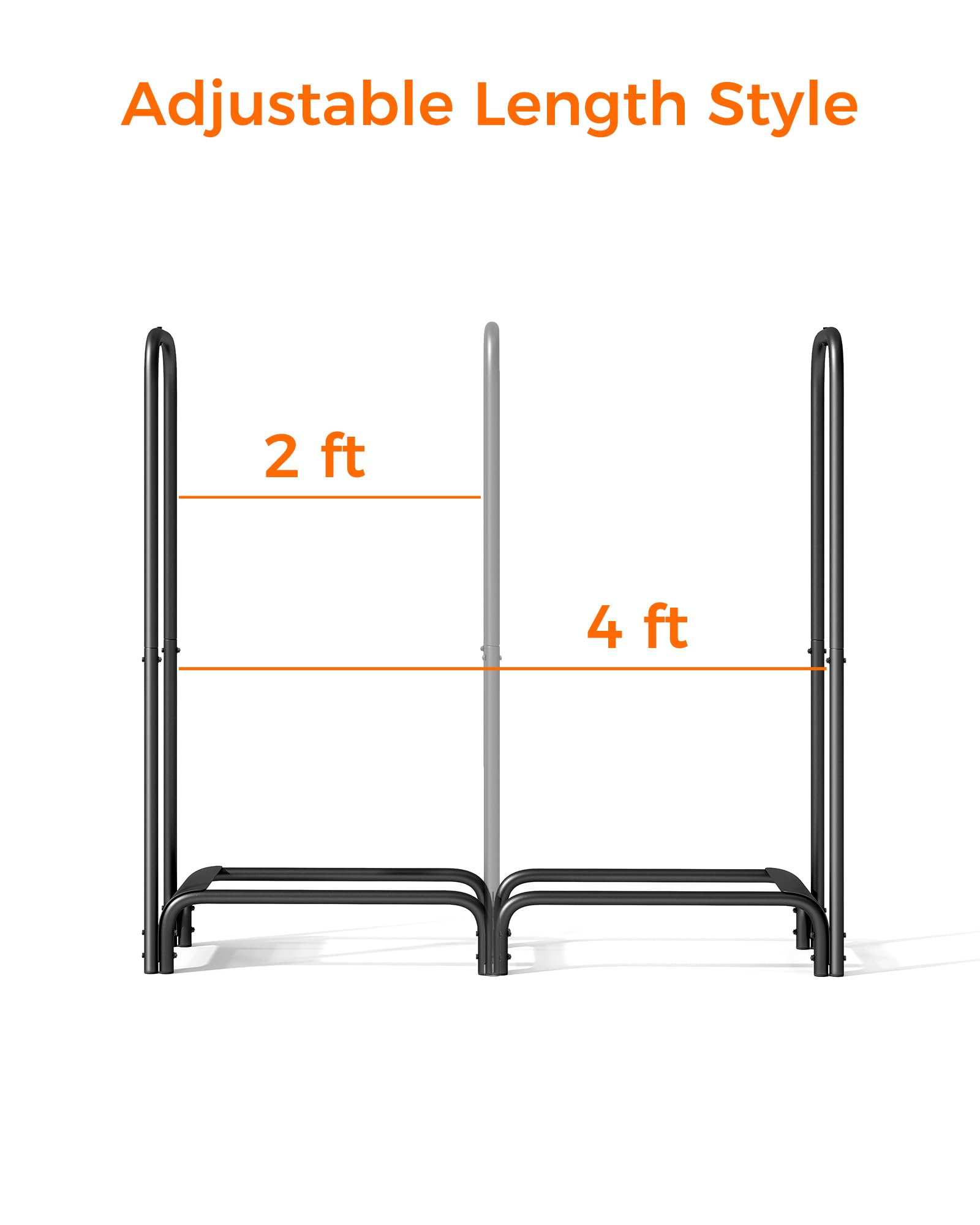 Mars Explo rack in patio setting keeping wood dry and easy to reach