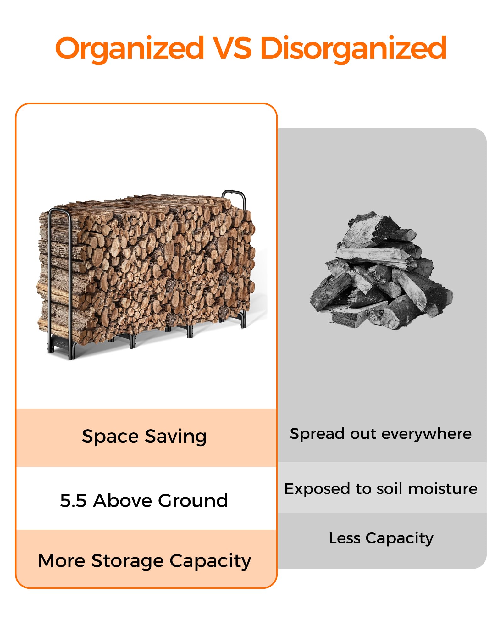 Mars Explo next to person for scale illustrating 6ft storage convenience