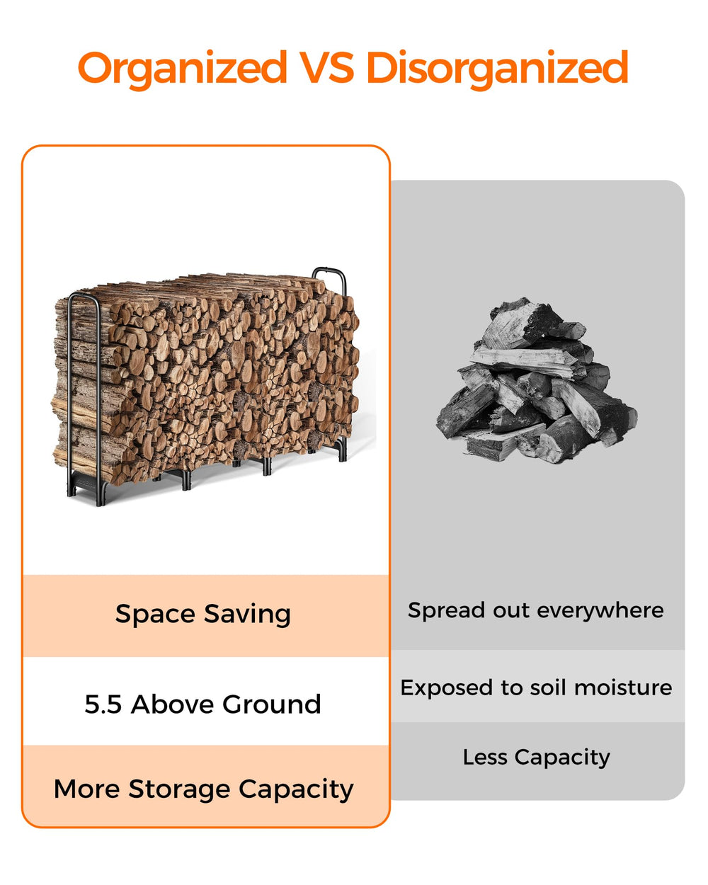Mars Explo next to person for scale illustrating 6ft storage convenience