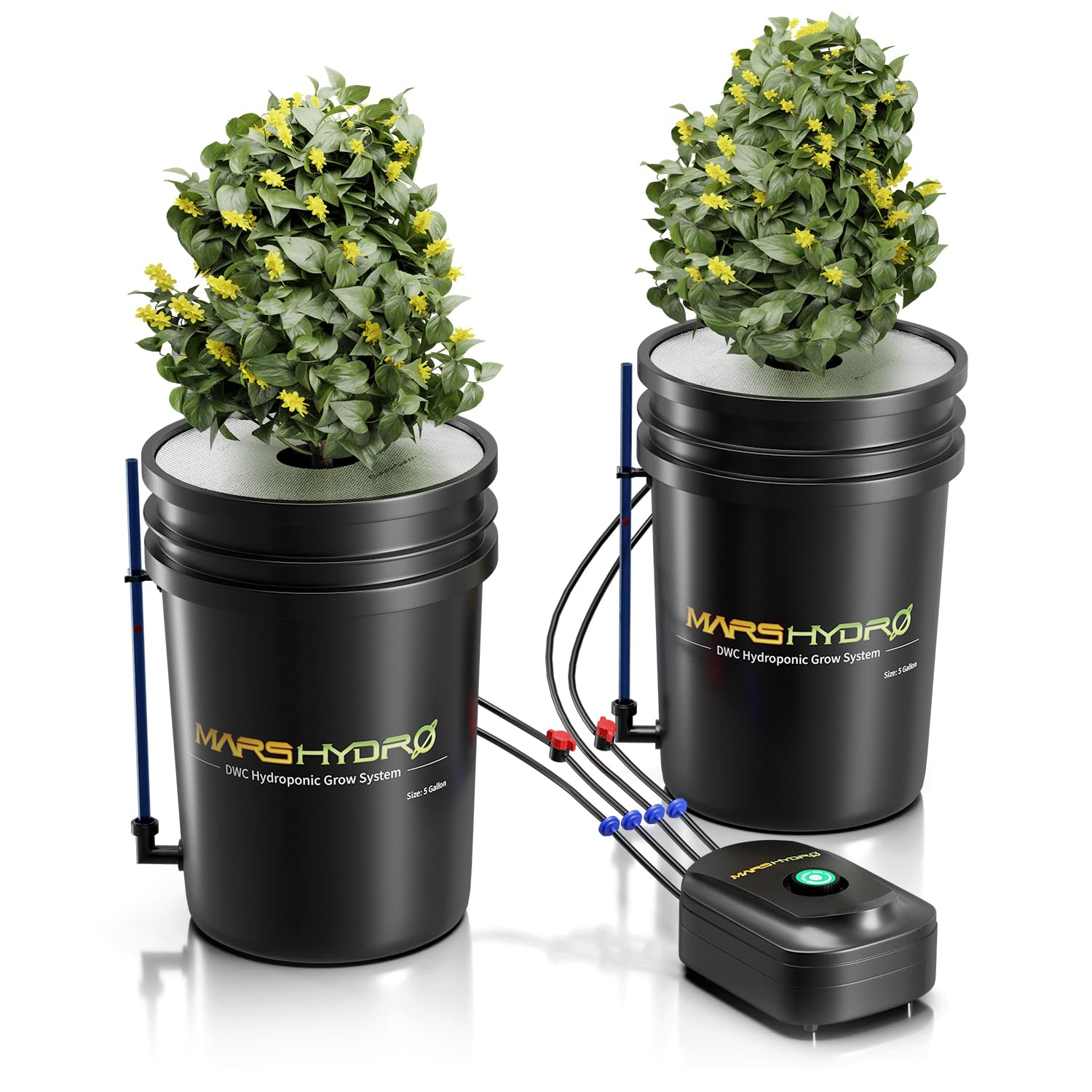 MARS HYDRO front view of both buckets showing complete kit and easy setup benefit