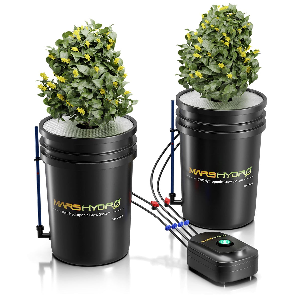 MARS HYDRO front view of both buckets showing complete kit and easy setup benefit