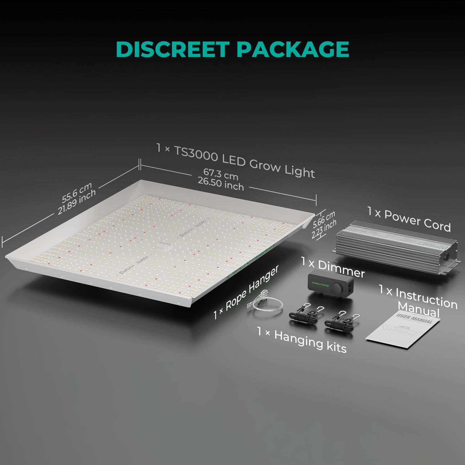 MARS HYDRO TS3000 spectrum graphic highlighting full-spectrum wavelengths