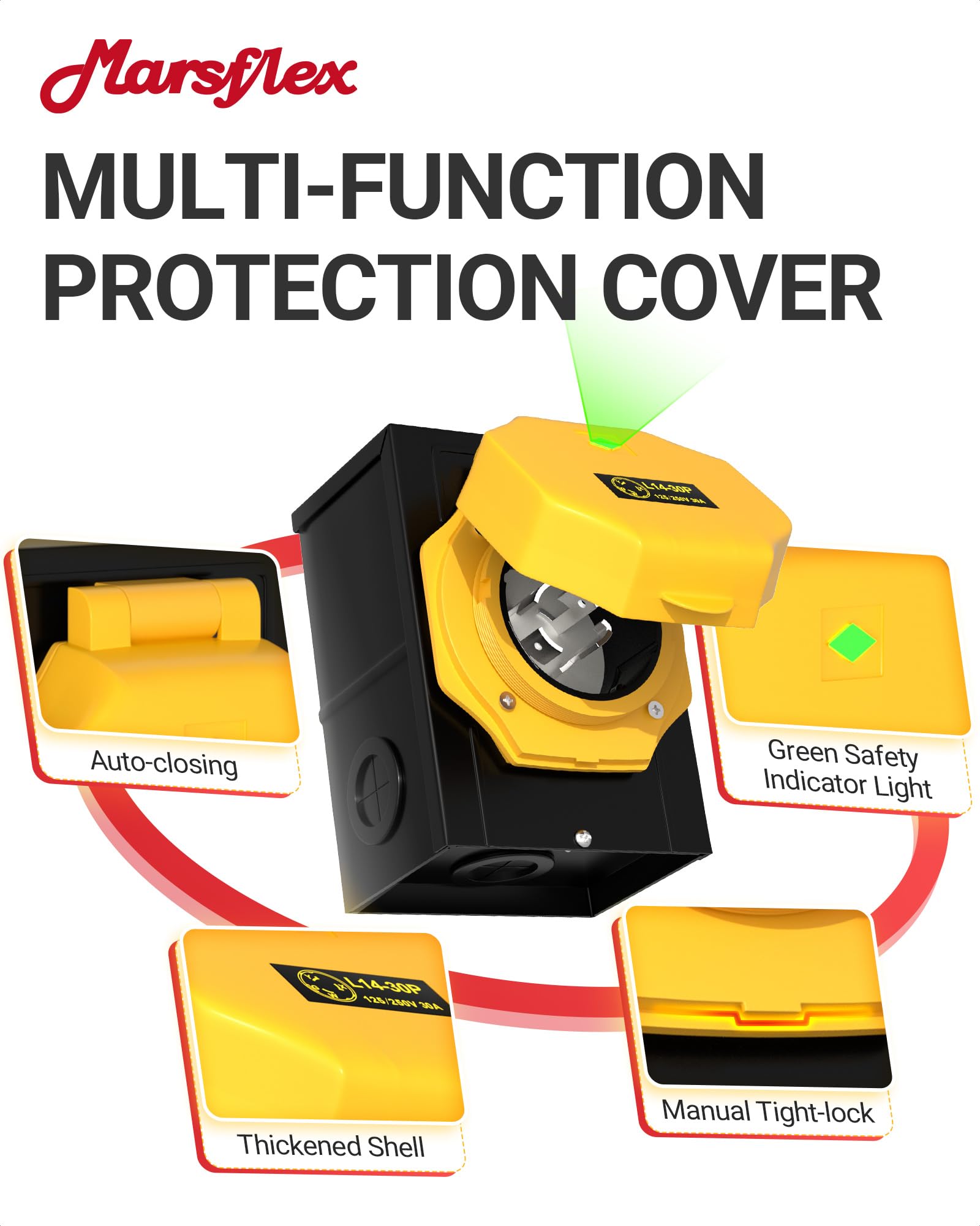 Marsflex inlet box mounted on house exterior demonstrating protected outdoor installation
