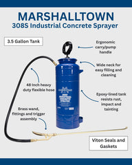 MARSHALLTOWN 48 inch hose extended for easier reach in tight jobsite areas