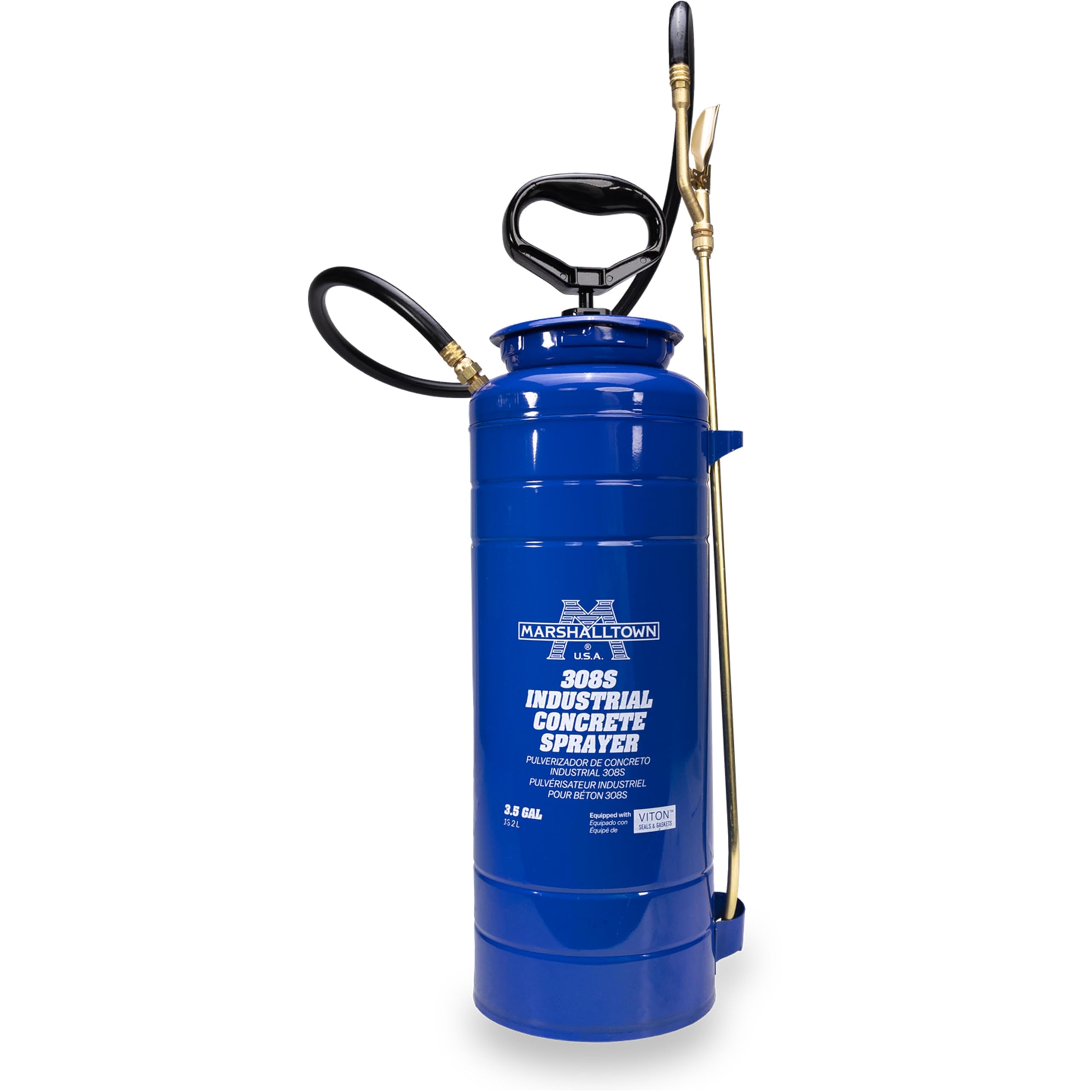 MARSHALLTOWN front view showing durable metal pump and tank for dependable spraying