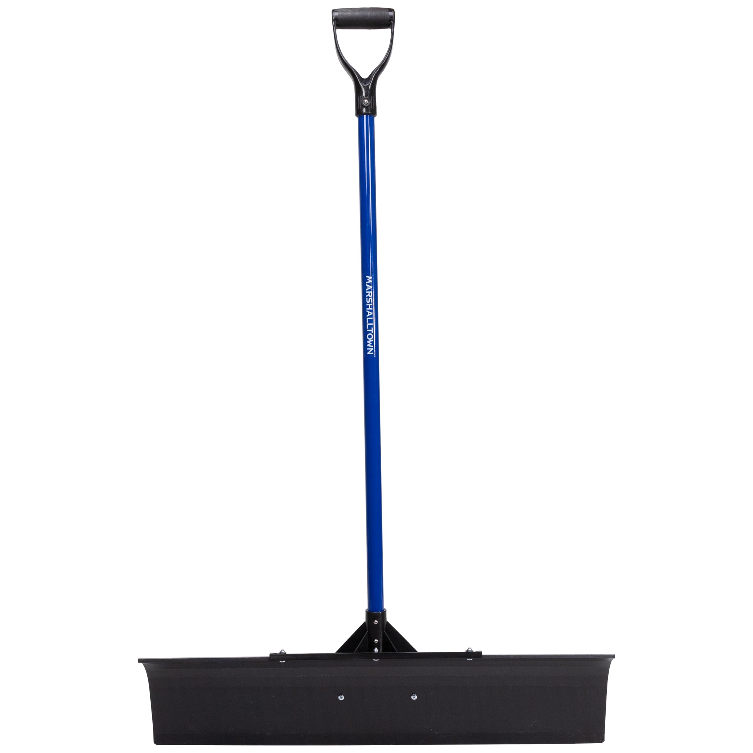 MARSHALLTOWN Polar Pusher stored upright in garage saving space and staying accessible