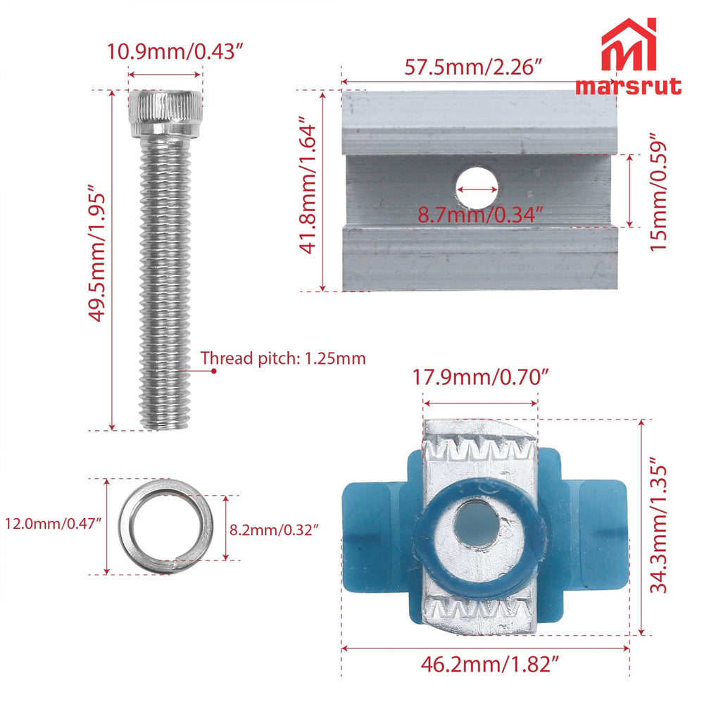 Marsrut clamp beside ruler for scale and quick size verification benefit