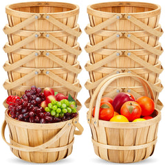 Marsui front view of all ten baskets showing consistent rustic finish and handles for easy transport