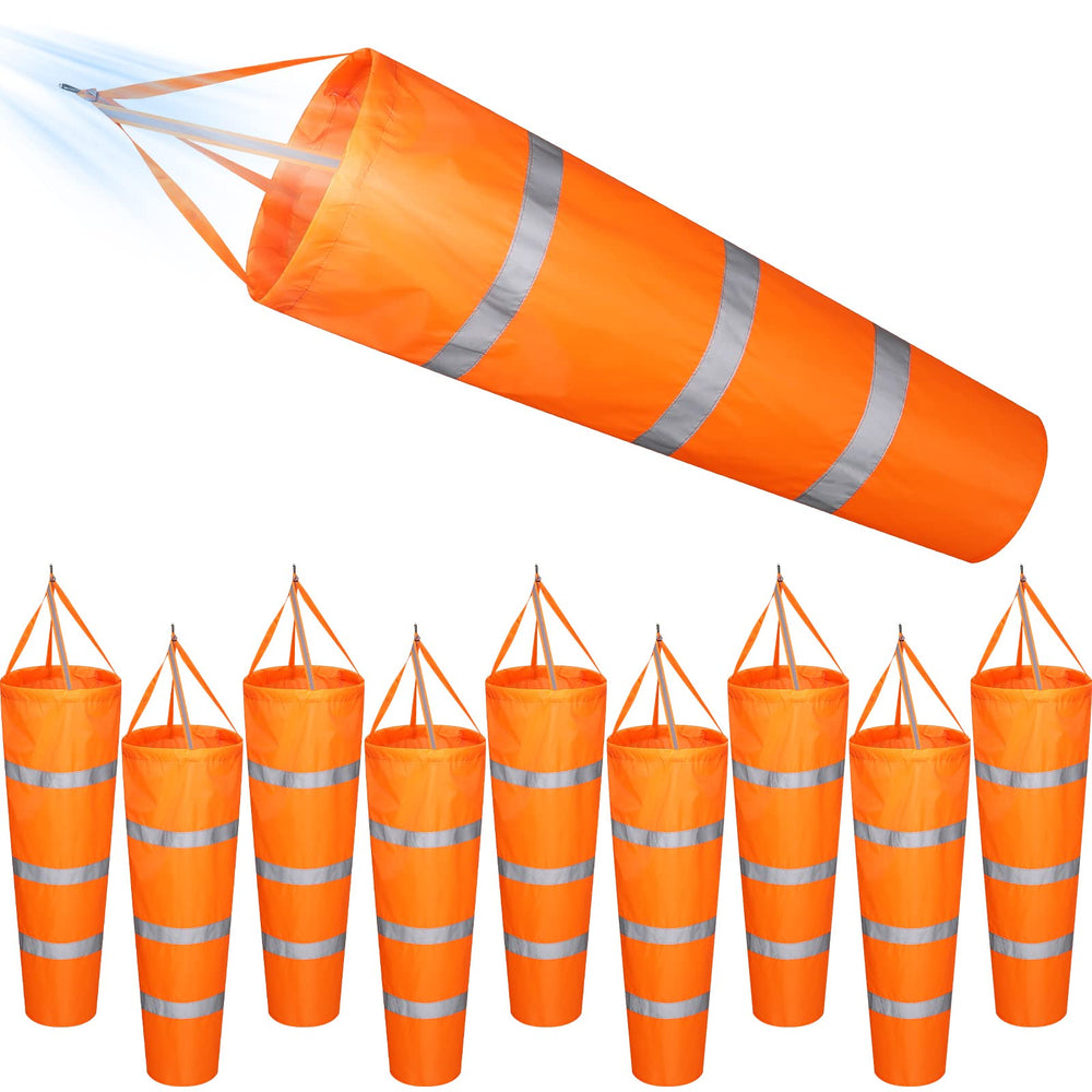 Marsui windsock front view showing bright orange visibility and directional clarity