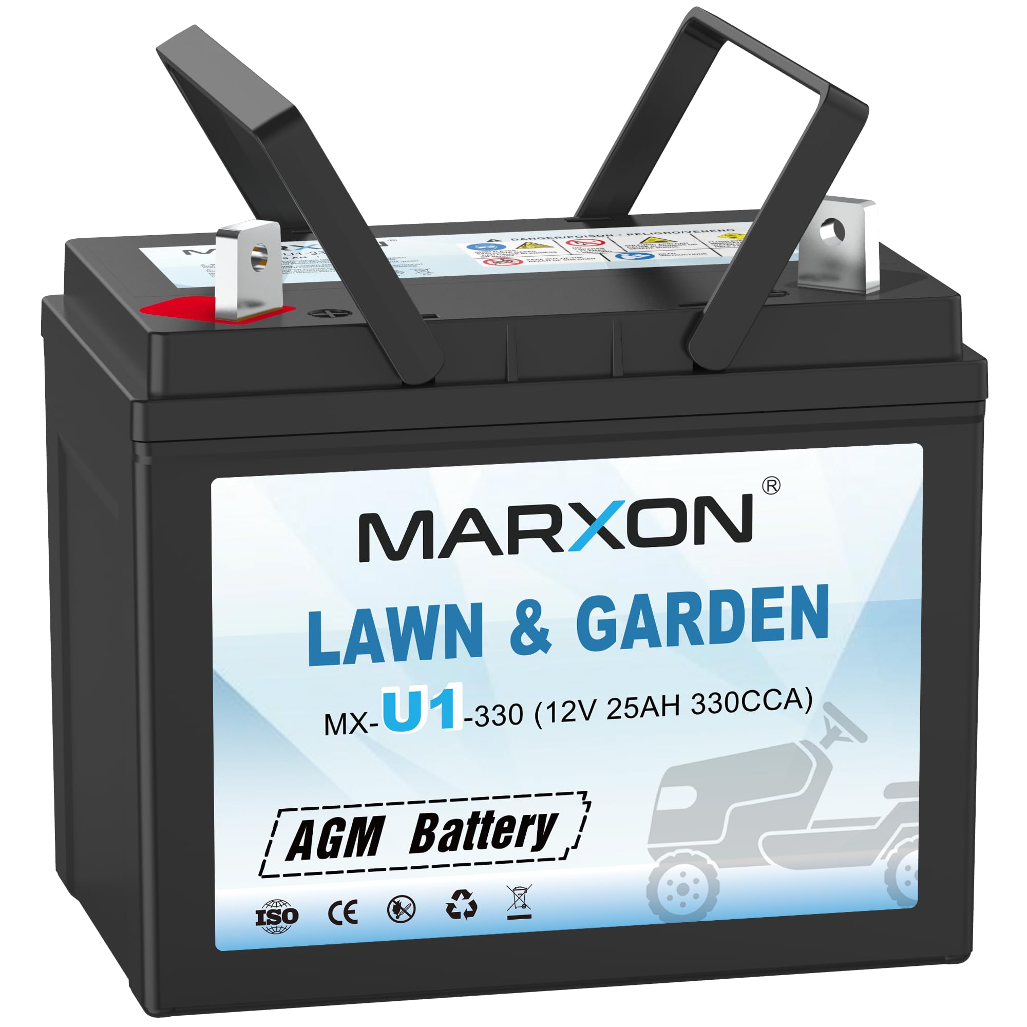 MARXON U1 front view showing compact battery for easy replacement