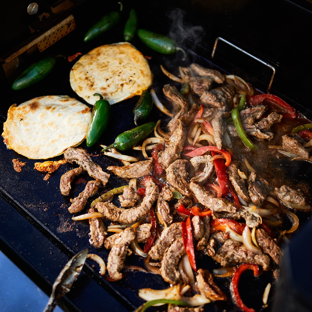 Masterbuilt griddle cooking breakfast spread for large-group serving