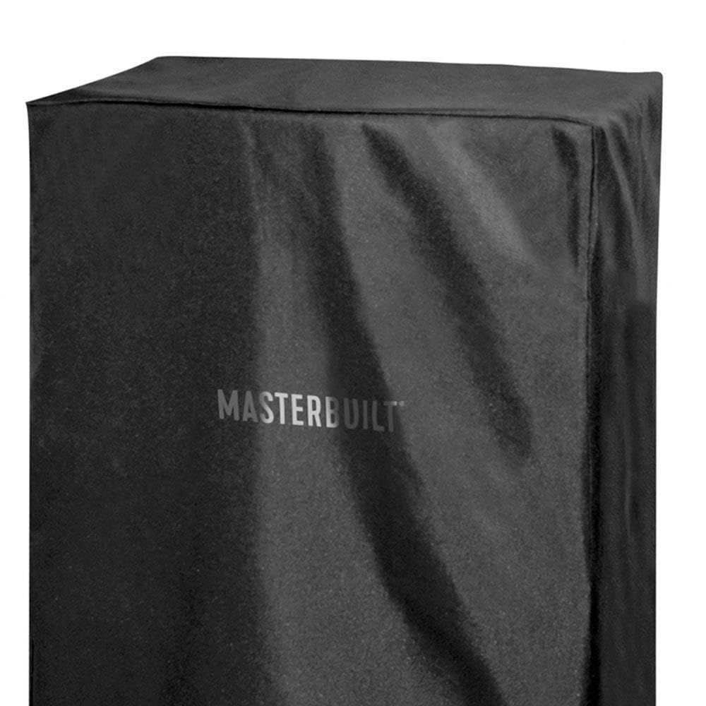 Masterbuilt label and stitched seams detail for durable construction