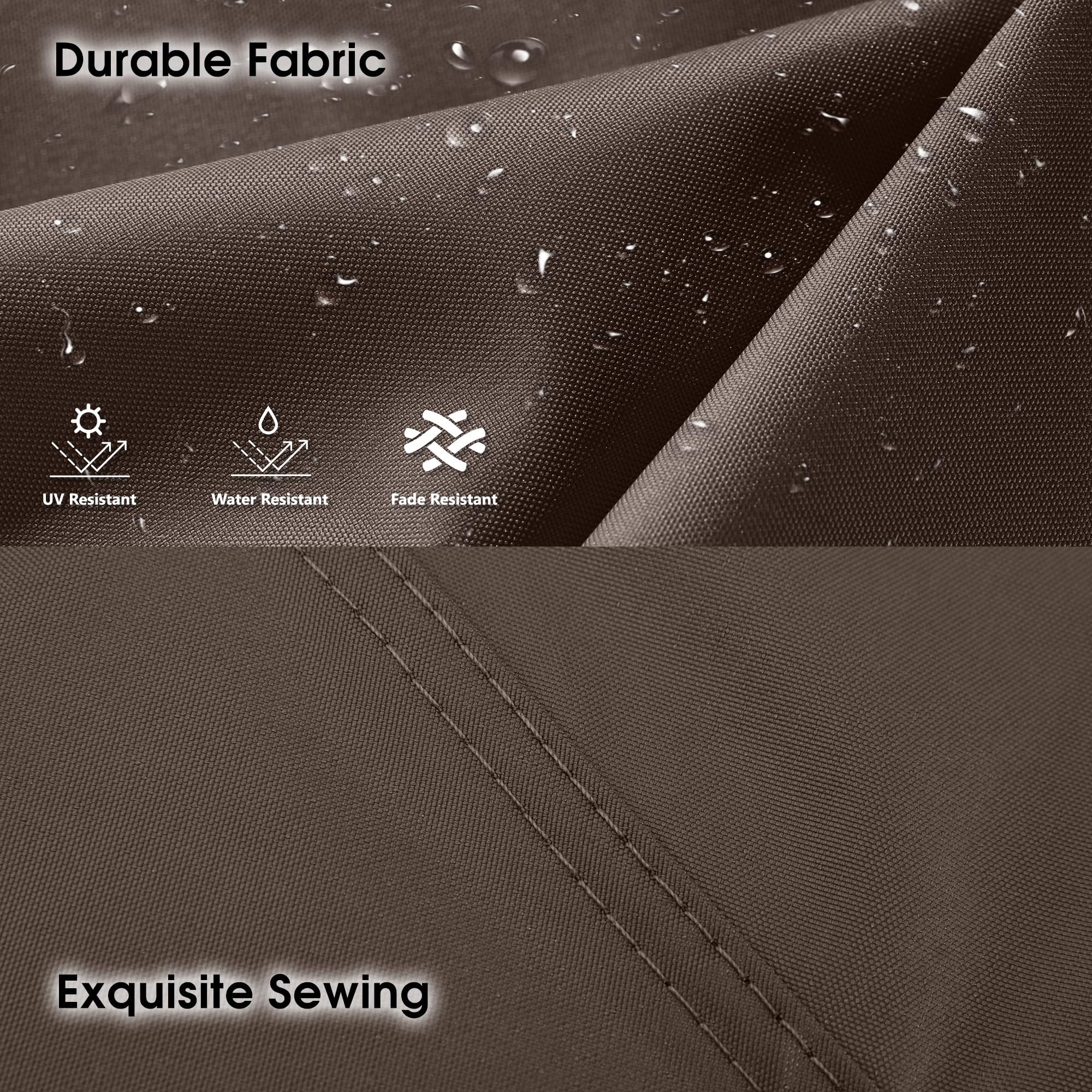 MASTERCANOPY reinforced edge and seam close-up for long-lasting outdoor strength