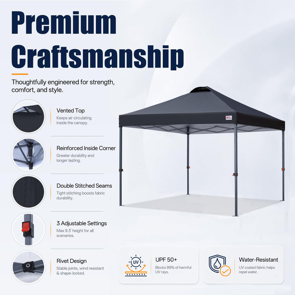 MASTERCANOPY steel frame leg lock detail offering strong stability