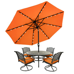 MASTERCANOPY front view of orange umbrella showing full coverage and stylish colour