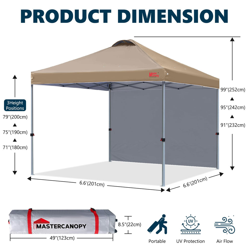 MASTERCANOPY set up at the beach illustrating portable shelter and sun protection