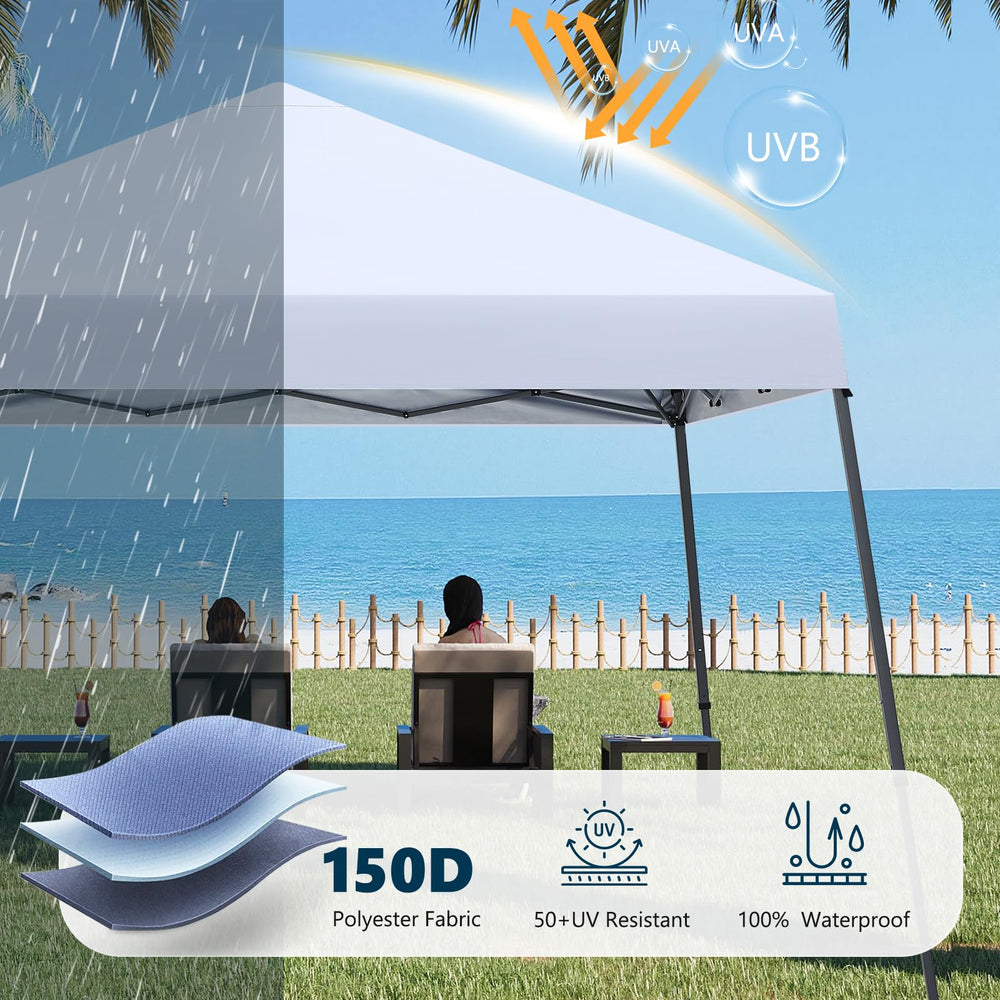 MASTERCANOPY canopy used as a market booth demonstrating portable shading benefit