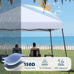 MASTERCANOPY canopy used as a market booth demonstrating portable shading benefit