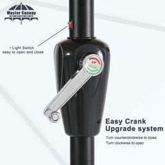 MASTERCANOPY under-canopy LED lights glowing for evening ambiance