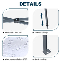 MASTERCANOPY telescopic leg and locking mechanism highlighting quick height adjustment