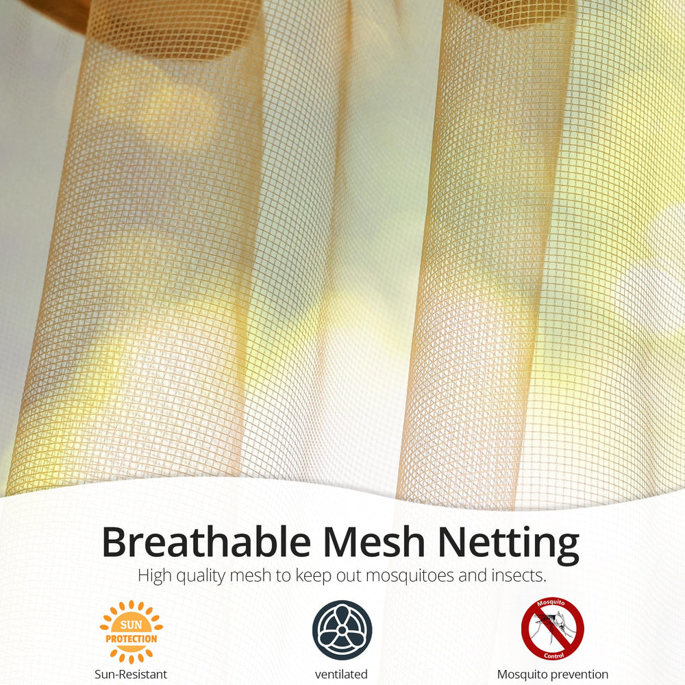 MASTERCANOPY mesh texture close-up showing fine weave for airflow and insect barrier