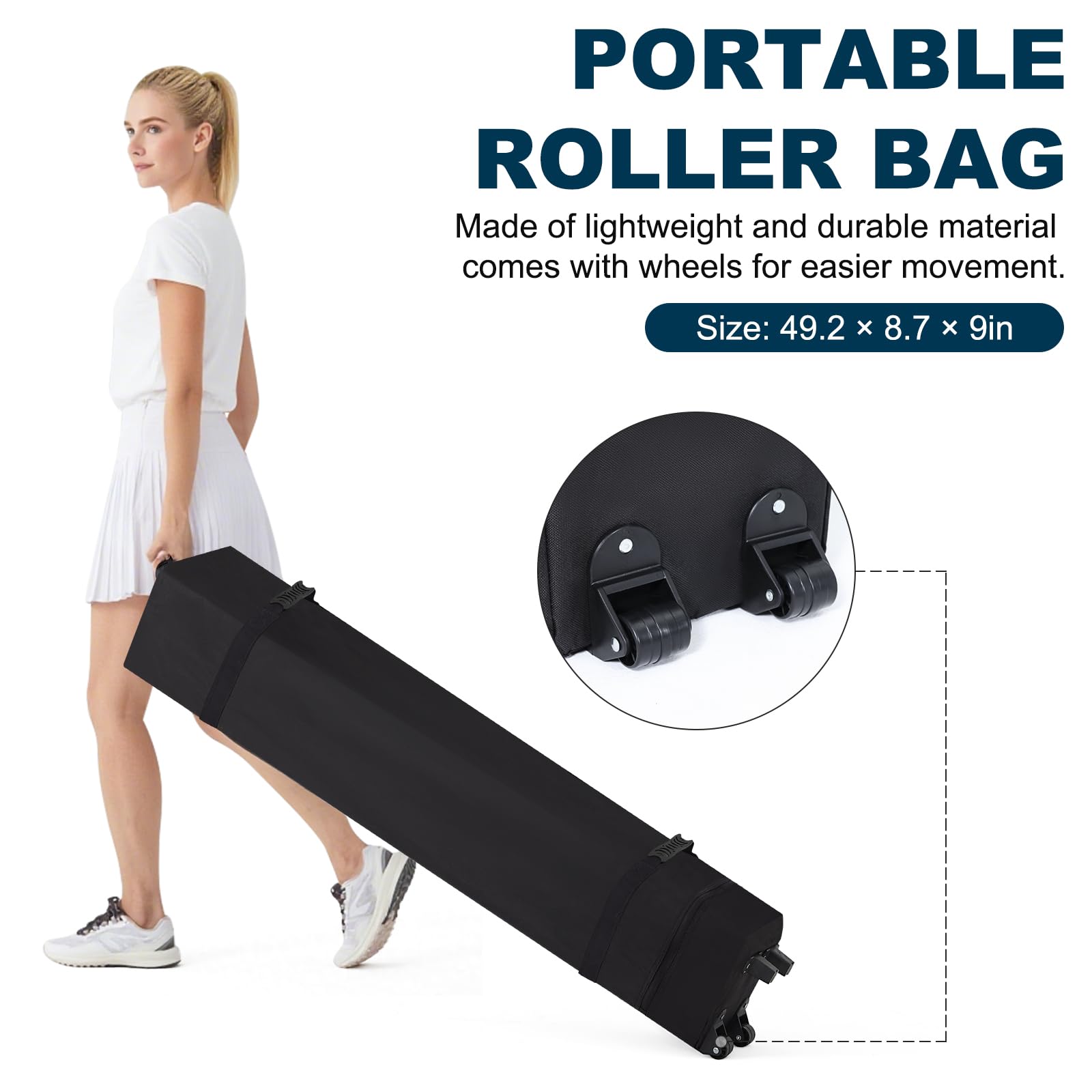 MASTERCANOPY wheeled 600D PVC bag showing convenient transport and reinforced handles