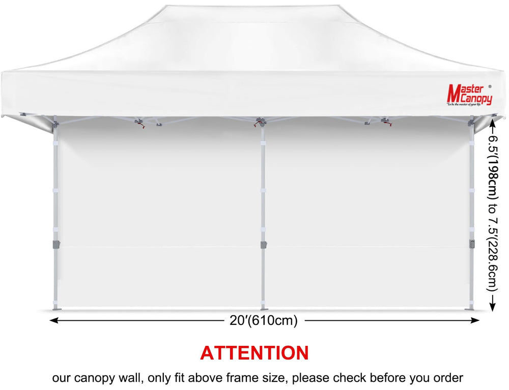 MASTERCANOPY Velcro top strap detail securing panel to truss for quick setup