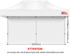 MASTERCANOPY Velcro top strap detail securing panel to truss for quick setup