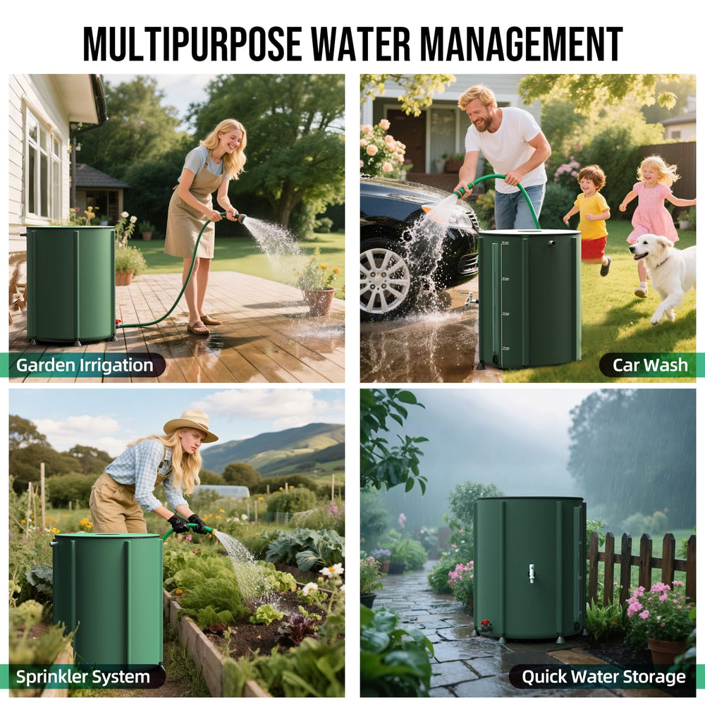 Matalde in a garden scene saving water for plants and outdoor tasks
