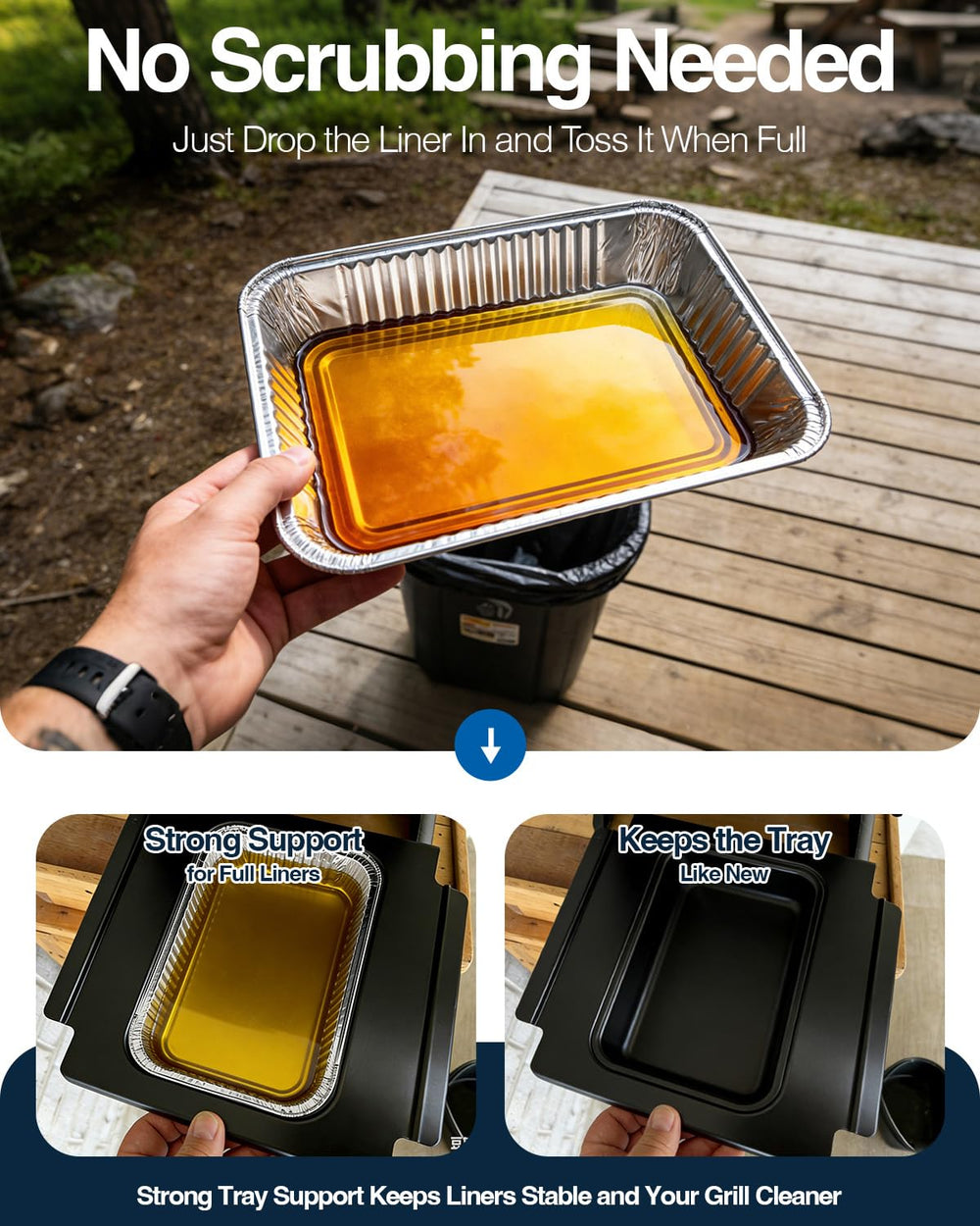 Matchwaves tray in backyard grilling scene showing convenience during cookouts