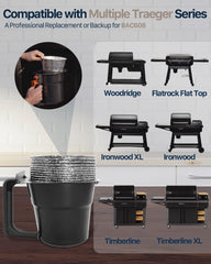 Matchwaves liner fitted inside Traeger grease bucket demonstrating secure fit