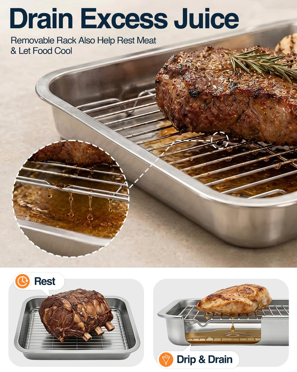 Matchwaves shallow serving tray presenting grilled meats for easy serving