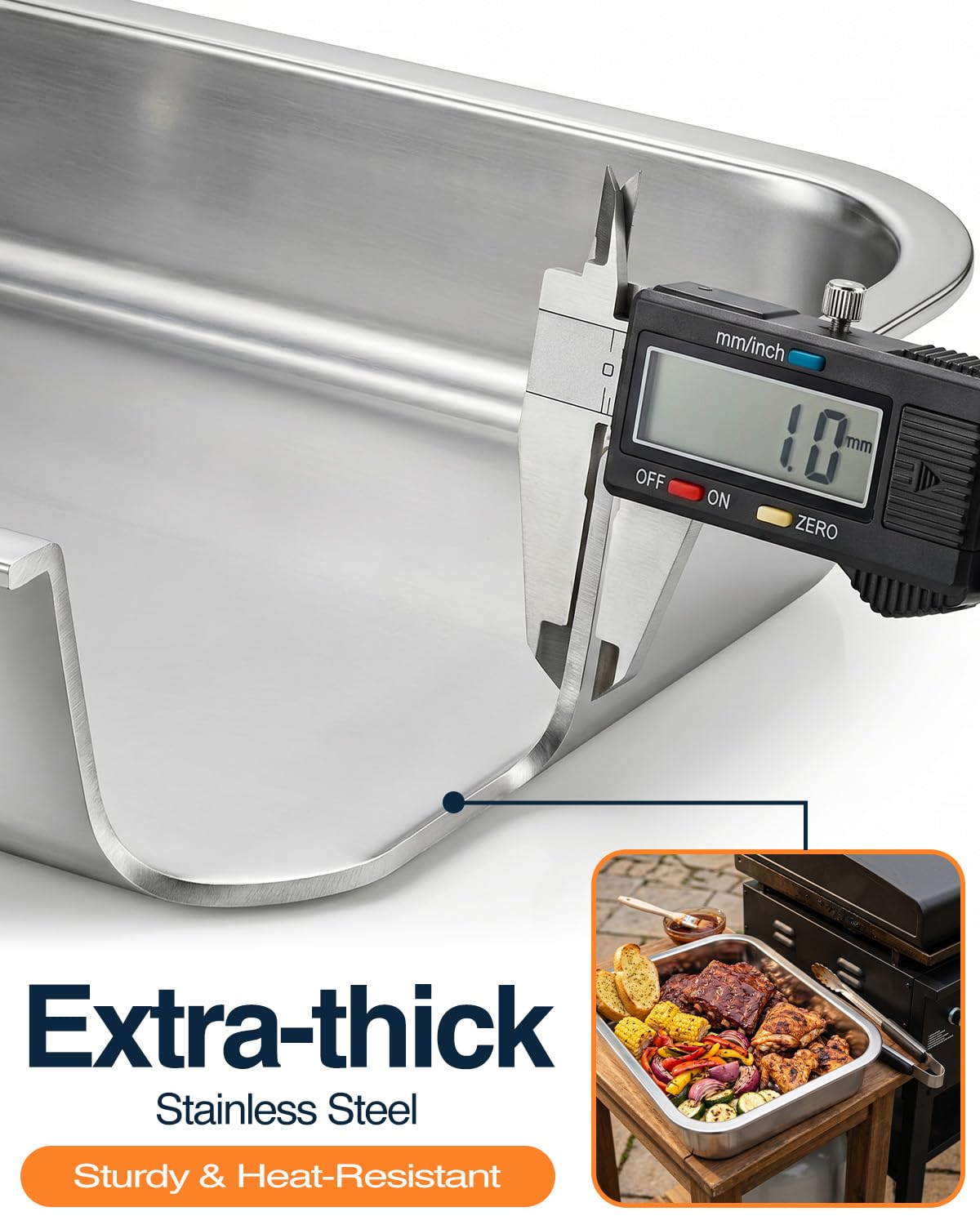 Matchwaves hand holding tray showing XL size and lightweight handling benefit