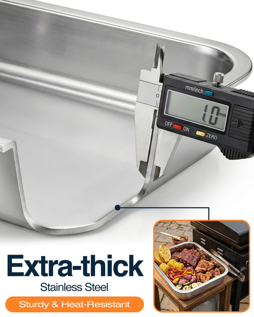Matchwaves hand holding tray showing XL size and lightweight handling benefit