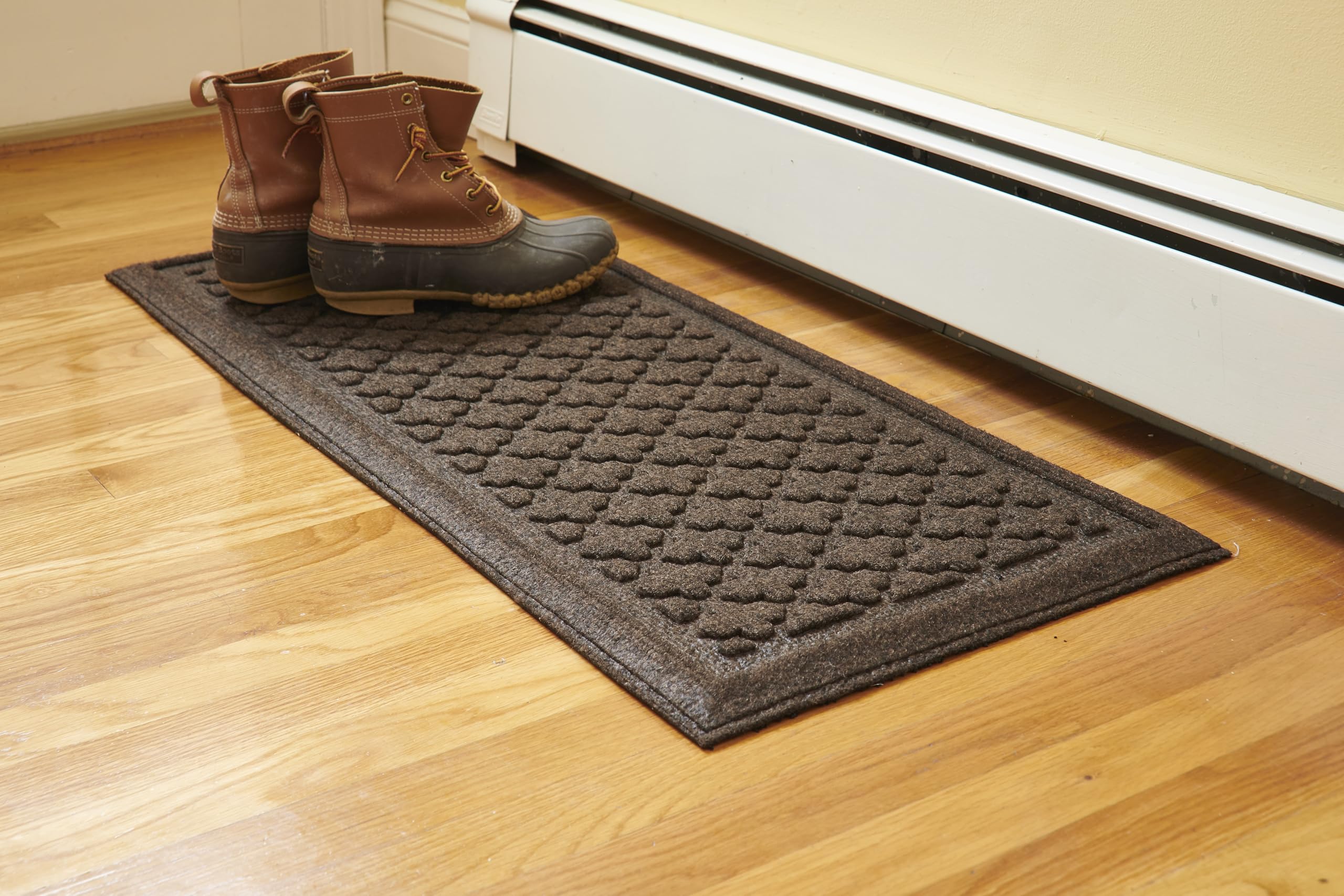 Mats Inc. artisan tray front view showing organized boots and contained mess benefit