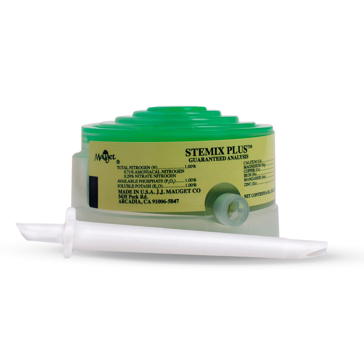 Mauget Stemix Plus front packaging showing pack of 24 caps and brand benefit