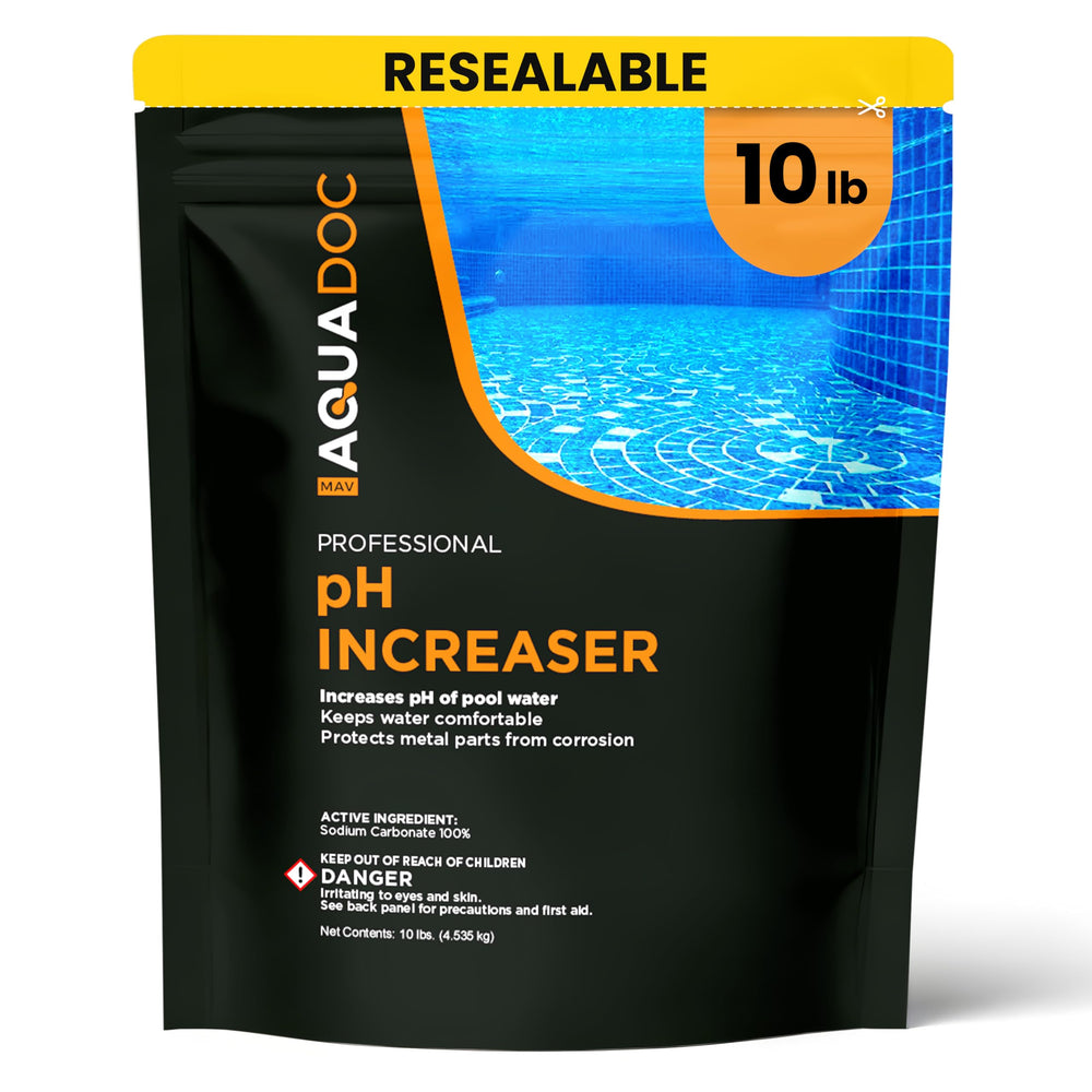 MAV AquaDoc front of 10 lb bag showing product label and benefits