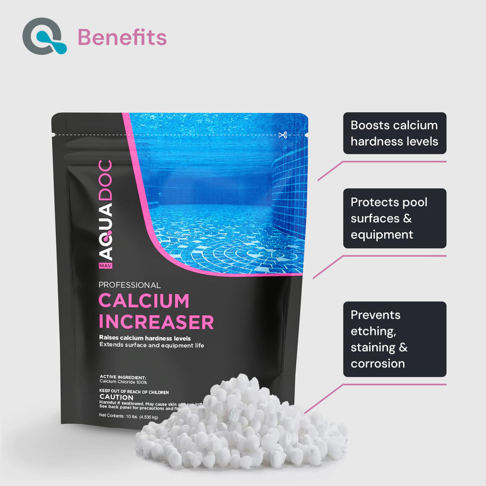 MAV AquaDoc bag open pouring flakes into scoop showing easy dosing convenience