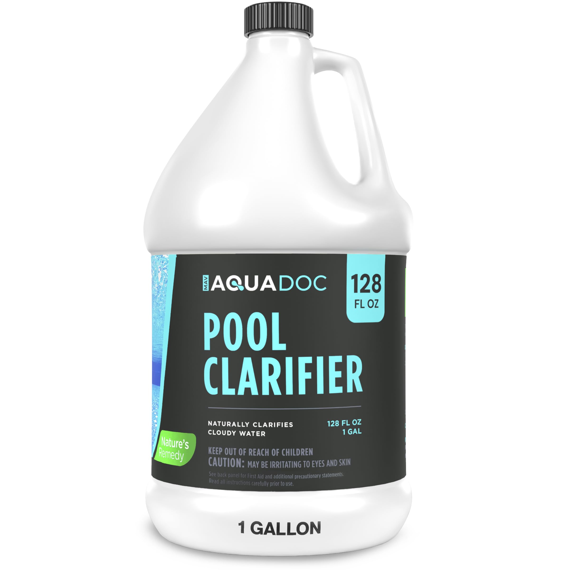MAV AquaDoc front bottle 128 oz showing product and clear-label benefit