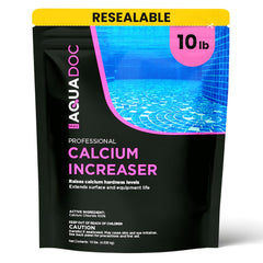 MAV AquaDoc front packaging showing 10 lb bag and clear product branding benefits fast dosing