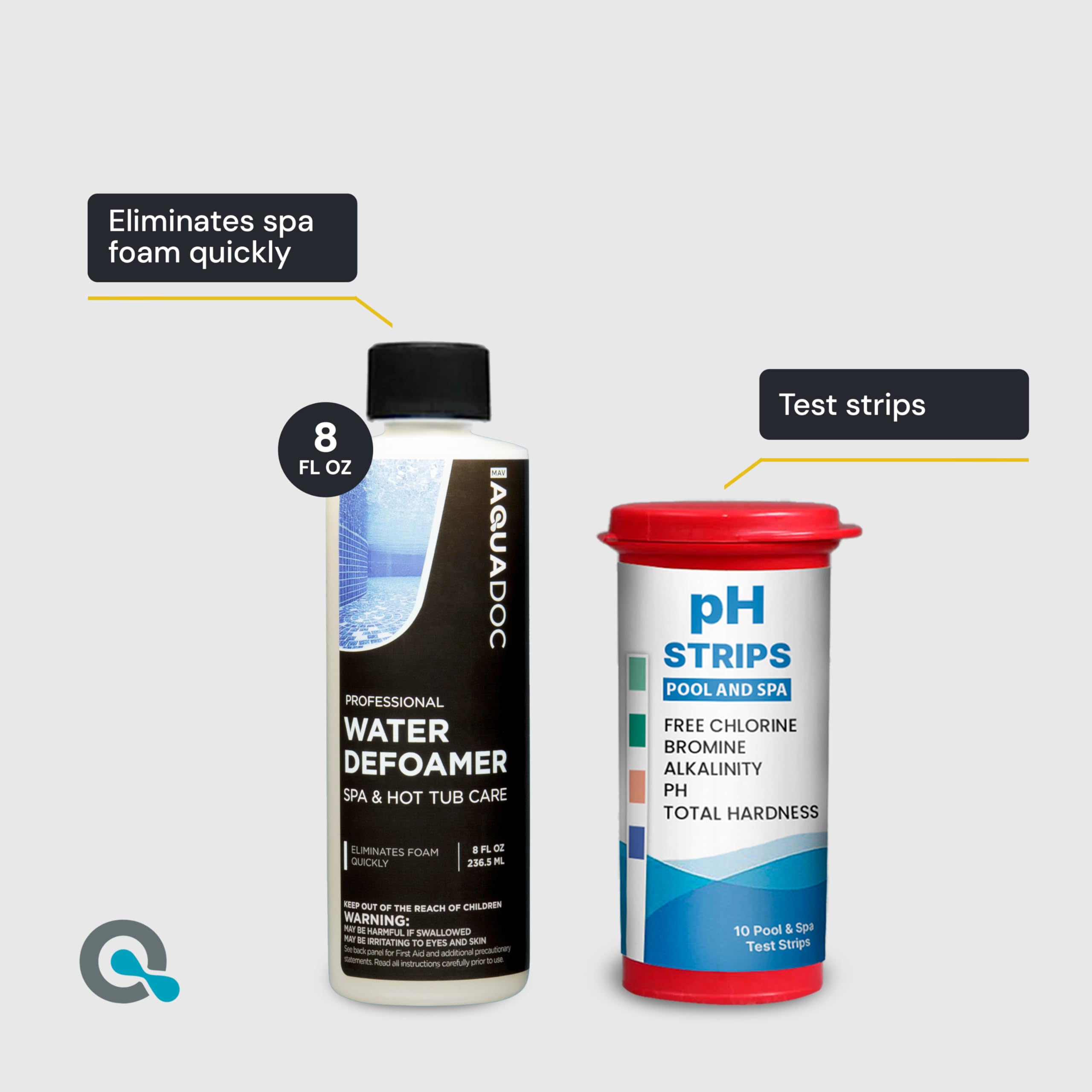 MAV AquaDoc kit beside inflatable tub showing easy maintenance solution