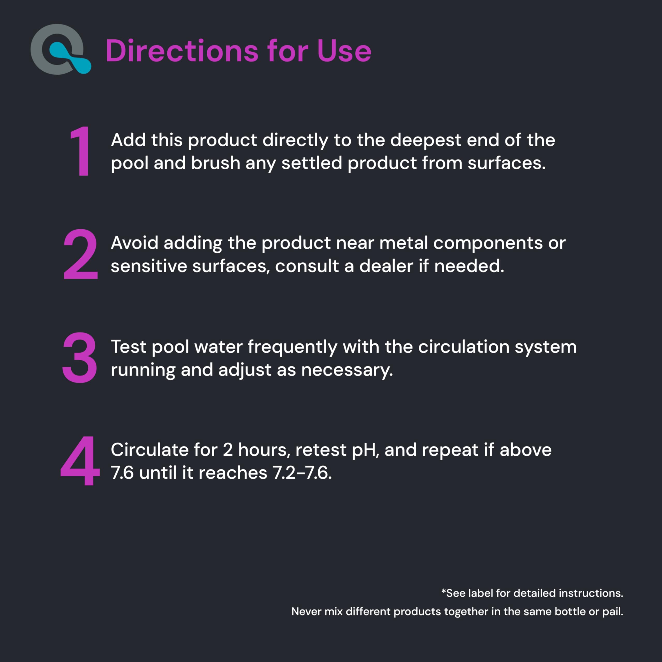 Detailed view of MAV AquaDoc label with instructions and safety guidance for correct dosing