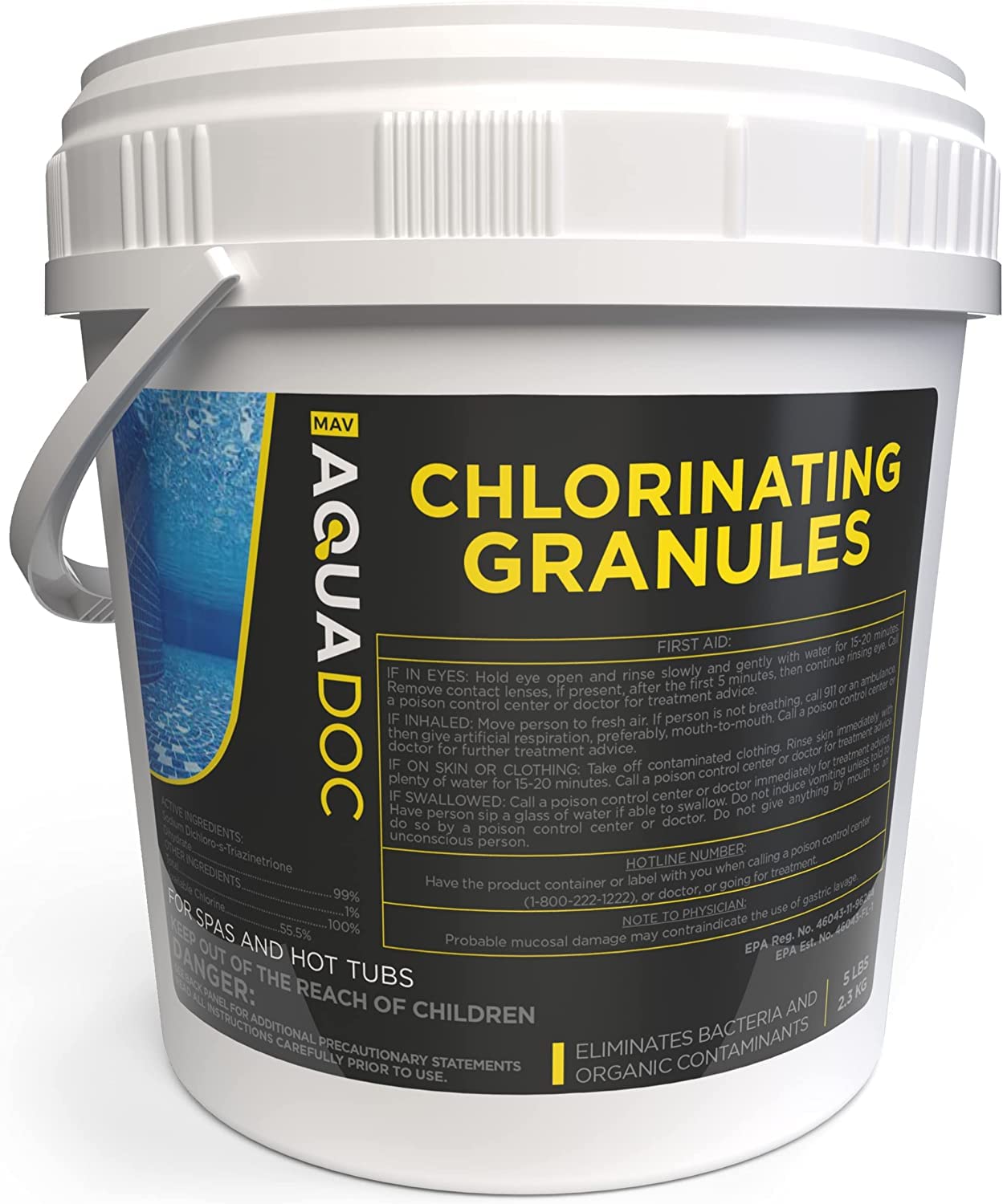 MAV AquaDoc treated clear blue pool demonstrating restored water clarity