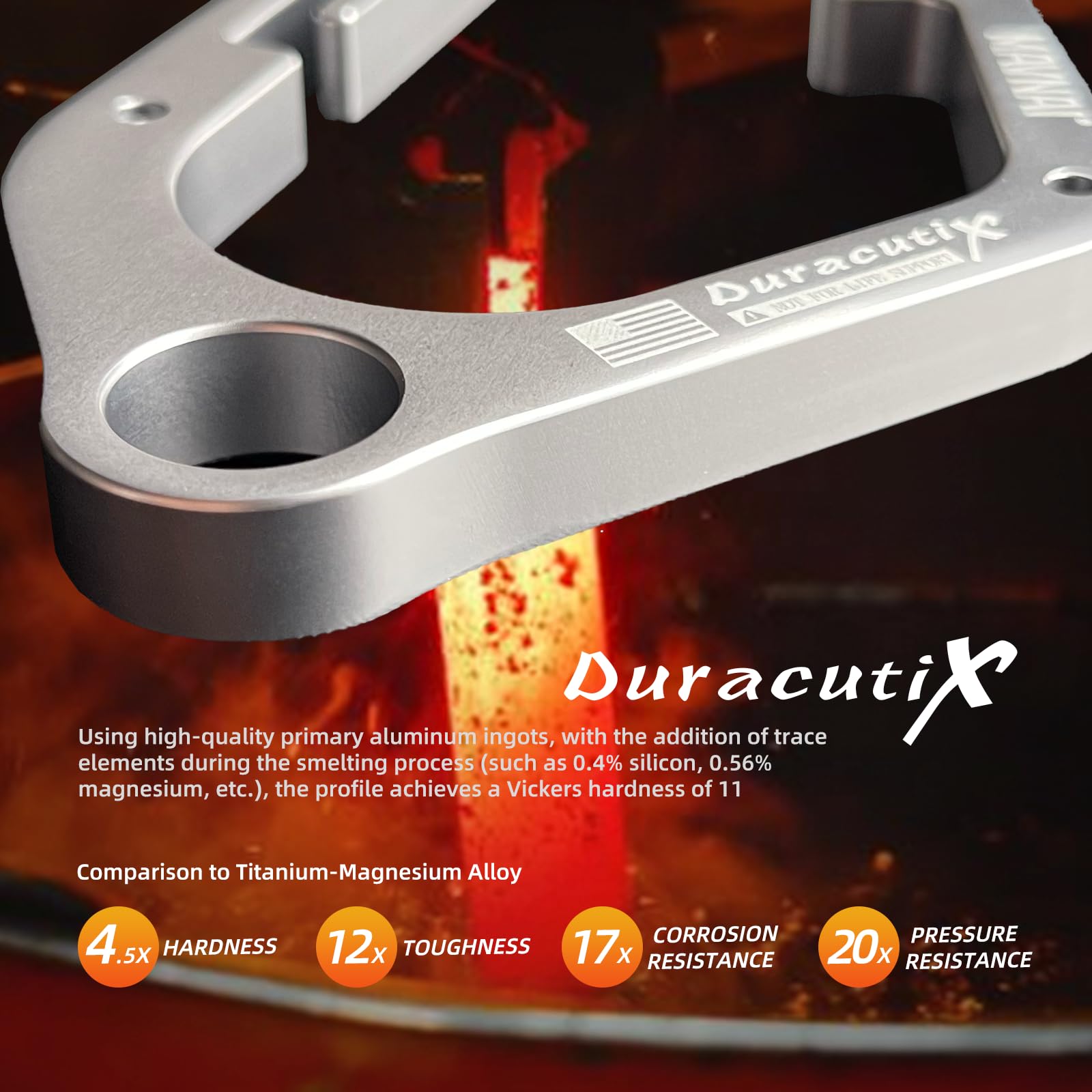 Mavnai DuracutiX close-up profile highlighting durable aluminum and tactile fit